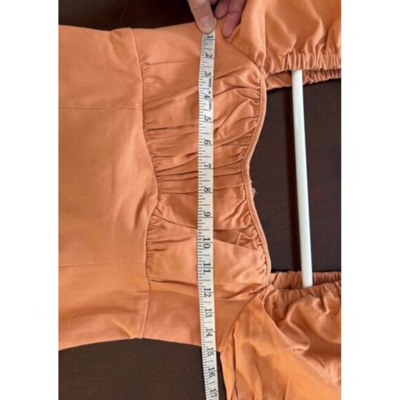 ASTR The Label NWT Wendy Puff Sleeve Mini Dress in Papaya Size Small REVOLVE - Picture 9 of 12